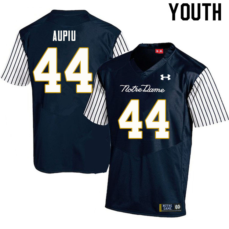 Youth NCAA Notre Dame Fighting Irish #44 Devin Aupiu Stitched College Under Armour Authentic Navy Alternate Football Jersey GD10B25VI